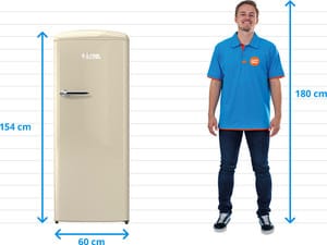 Etna KVV754BEI - Retro - Kastmodel Koelkast - Beige