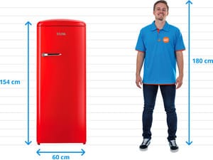 Etna KVV754ROO - Retro - Kastmodel Koelkast - Rood